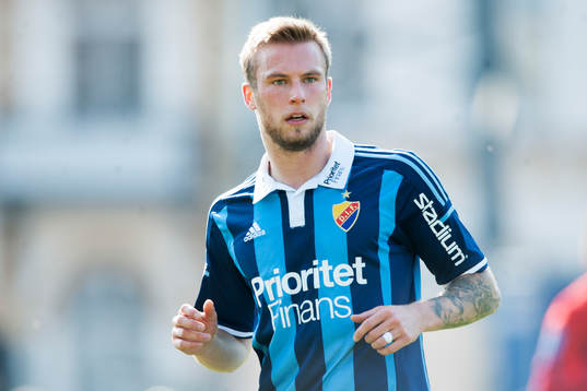 Djurgårdens Alexander Faltsetas i matchen i allsvenskan i