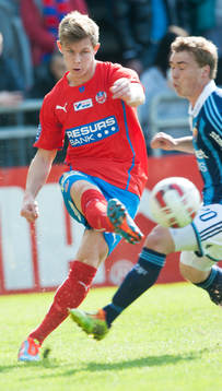 Helsingborgs Emil Krafth i matchen i allsvenskan i fotboll