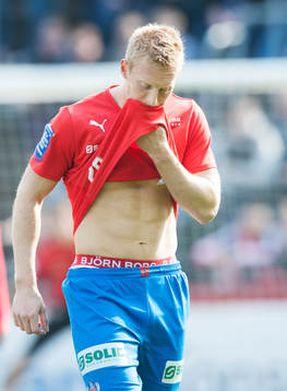 Helsingborgs Peter Larsson i matchen i allsvenskan i