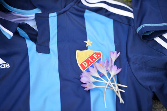 Djurgårdens och Helsingborgs supportrar har lagt tröjor