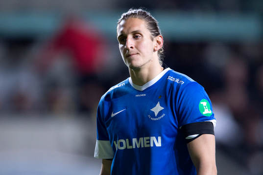Norrköpings målvakt David Mitov Nilsson deppar