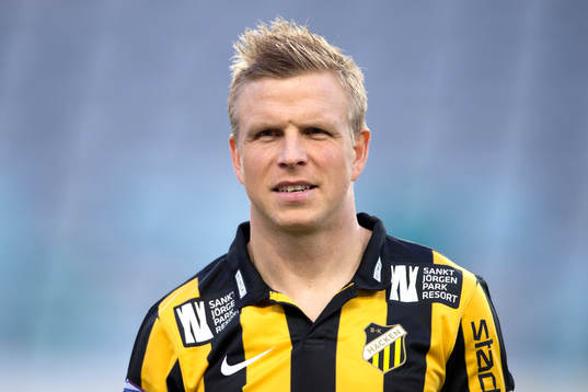 Häckens David Frölund innan fotbollsmatchen i Allsvenskan