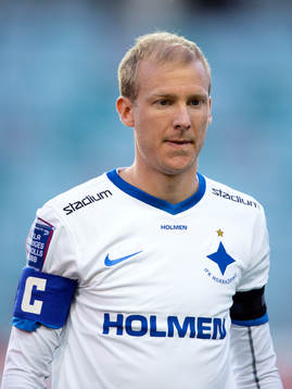 Norrköpings Andreas Johansson innan fotbollsmatchen i