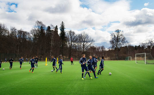 Spelare värmer upp
