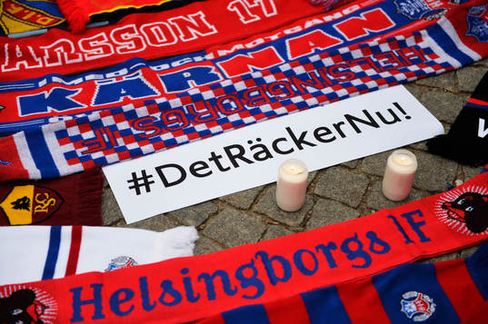Manifestation på Stortorget i Helsingborg mot