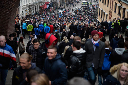 Manifestation på Stortorget i Helsingborg mot
