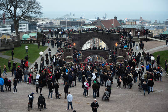 Manifestation på Stortorget i Helsingborg mot