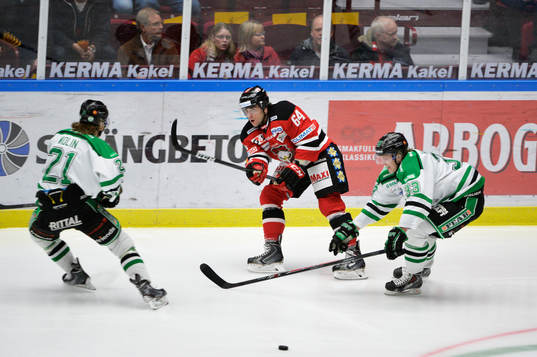 Rögles Niklas Hansson och Emil Molin och Malmö Redhawks