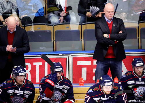 Linköpings tränare Roger Melin och Linköpings spelare