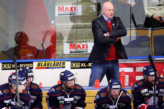 Linköpings tränare Roger Melin och Linköpings spelare