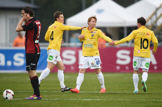 Falkenbergs Dan Keat jublar