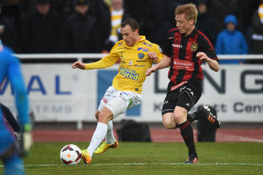Falkenbergs Calle Wede och Brommapojkarnas Gustav Sandberg