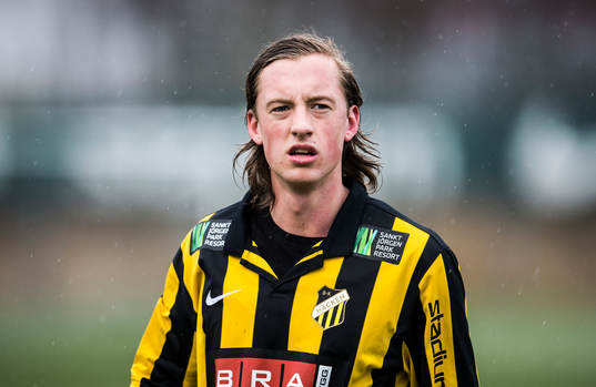 Häckens Felix Martinsson i fotbollsmatchen mellan BK