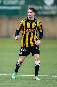 Häckens Anton Liljenbäck i fotbollsmatchen mellan BK
