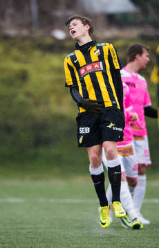 Häckens Albin Skoglund i fotbollsmatchen mellan BK Häcken