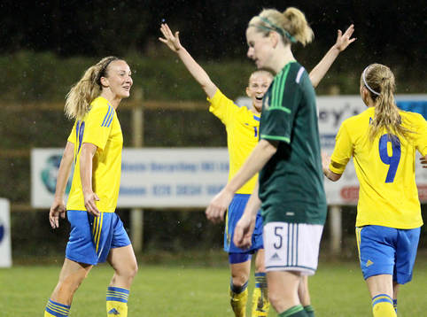 Sweden's Emma Lundh celebrates her goal