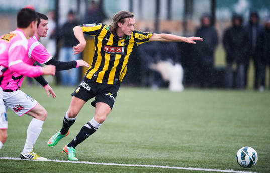 Häckens Felix Martinsson i fotbollsmatchen mellan BK