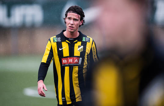 Häckens Fredrik Ekman i fotbollsmatchen mellan BK Häcken