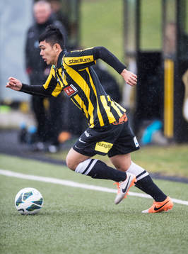 Häckens Mark Fezarit i fotbollsmatchen mellan BK Häcken