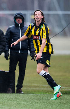 Häckens Felix Martinsson i fotbollsmatchen mellan BK