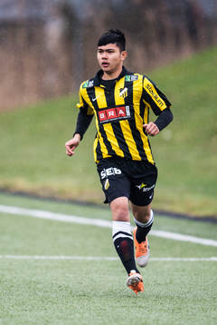 Häckens Mark Fezarit i fotbollsmatchen mellan BK Häcken