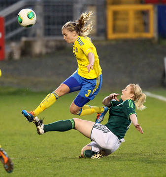 Sweden's Linda Sembrant and Northern Ireland's Rachel