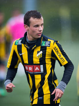 Häckens Rasmus Andernil Bozic i fotbollsmatchen mellan BK