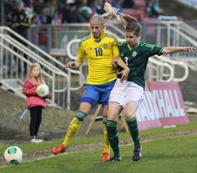 Sweden's Sofia Jakobsson and Northern Ireland's Lisa Armour