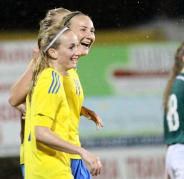 Sweden's Emma Lundh celebrates her goal