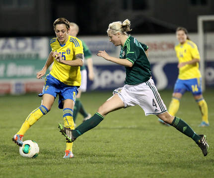 Sweden's Therese Sjögran and Northern Ireland's Nadene