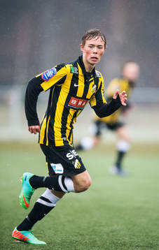 Häckens Joel Andersson i fotbollsmatchen mellan BK Häcken