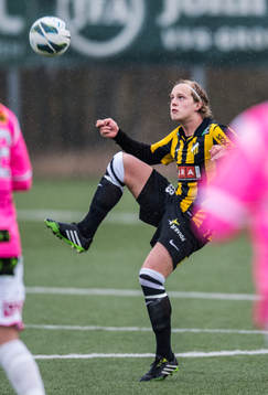 Häckens Gustav Berggren i fotbollsmatchen mellan BK