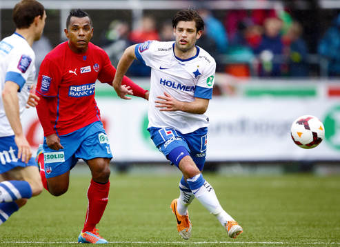 Helsingborgs Alvaro Álvaro Santos och Norrköpings Morten