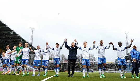 Norrköping med tränare Jan Andersson jublar