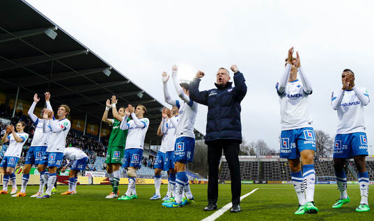 Norrköping med tränare Jan Andersson jublar