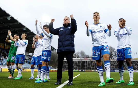 Norrköping med tränare Jan Andersson jublar