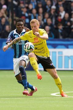 Halmstads Gudjon Baldvinsson och Djurgårdens Daniel