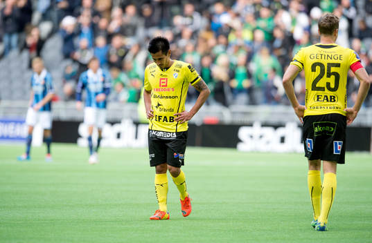Halmstads Antonio Rojas och Rickard Magyar deppar