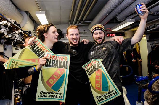 Djurgårdens målvakt Johan Mattsson, Henrik Eriksson och