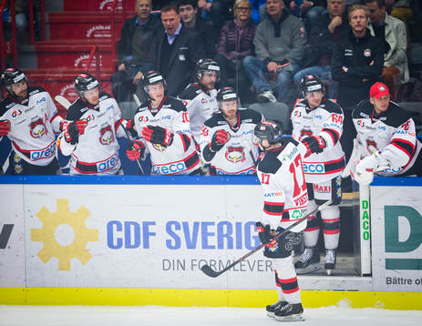 Malmö Redhawks Daniel Viksten gör 0-1 till Malmö och