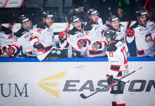Malmö Redhawks Daniel Viksten gör 0-1 till Malmö och