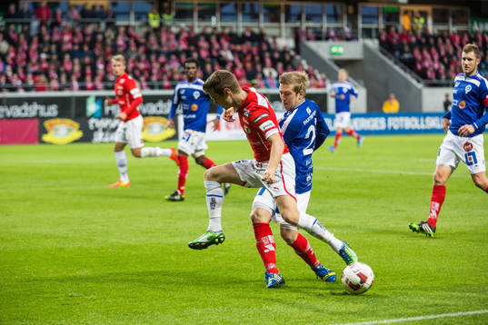 Kalmars Stefan Larsson och Åtvidabergs Allan Arenfeldt