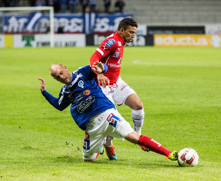 Åtvidabergs Daniel Sjölund och Kalmars Ismael Silva Lima