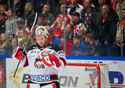 Malmö Redhawks målvakt Pontus Sjögren deppar