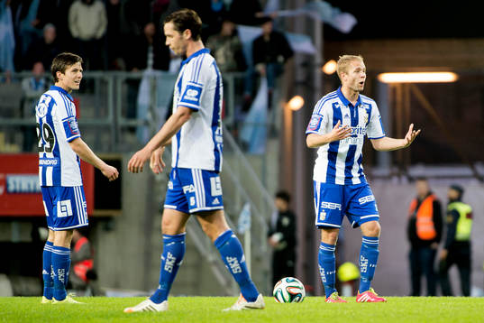 IFK Göteborgs Lasse Vibe, Philip Haglund och  Robin Söder