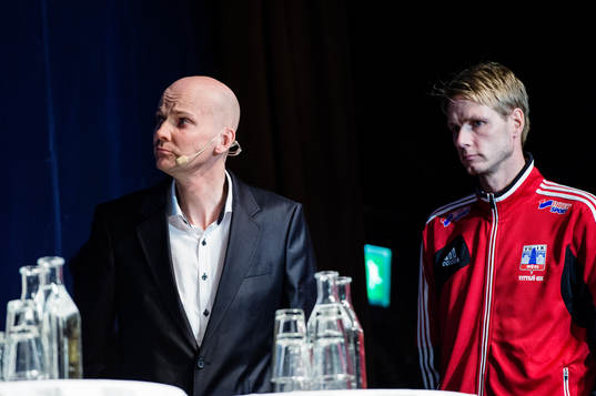 Simon Sjöfors och Thomas Mårtensson, tränare i Vittsjö
