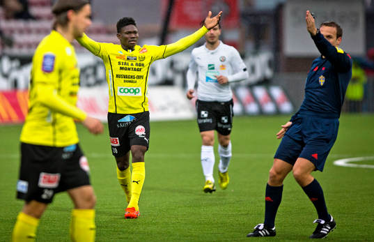 Mjällbys Kwame Bonsu deppar