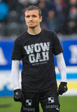 Örebros Shpetim Hasani innan fotbollsmatchen i Allsvenskan