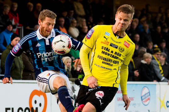 Djurgårdens Stefan Karlsson och Mjällbys David Löfquist
