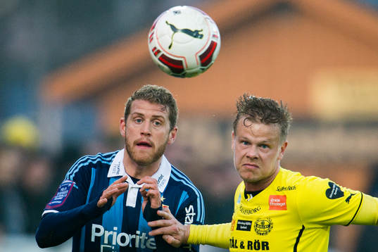 Djurgårdens Stefan Karlsson och Mjällbys David Löfquist